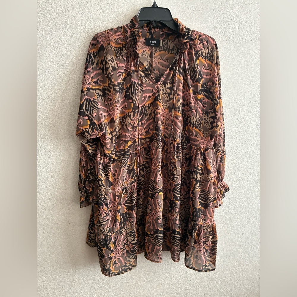 Vici Bohemian Multicolor Multi Print Mini Dress S - image 4